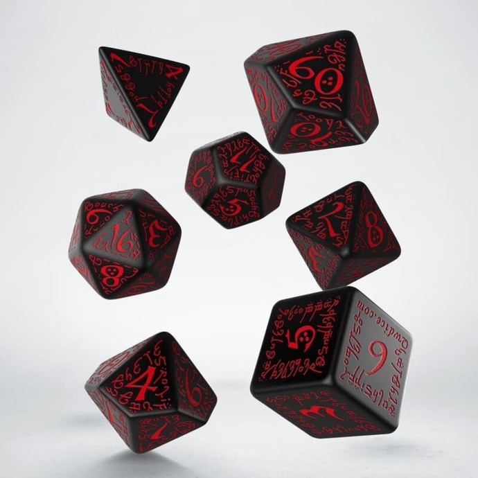 Набор кубиков Elvish Black & Red Dice Set (7)