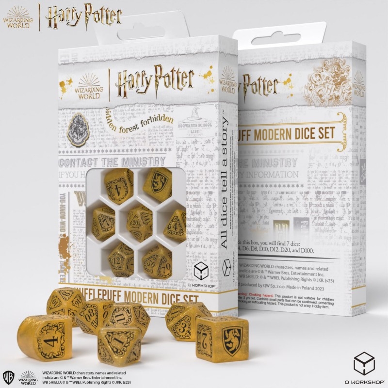 Набор кубиков Harry Potter. Hufflepuff Modern Dice Set - Yellow (7)