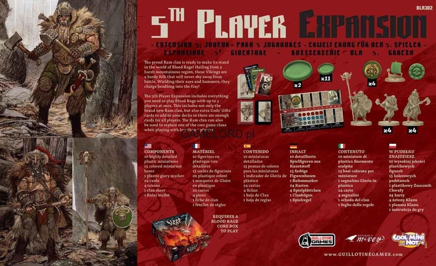 Настольная игра Blood Rage: 5th Player Expansion (Кровь и Ярость ...