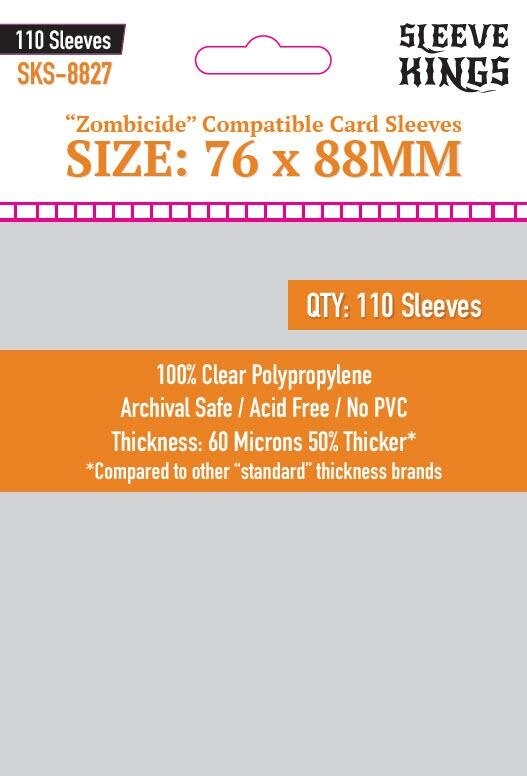 Протекторы Sleeve Kings (76x88 mm) Zombicide Compatible (110 шт)