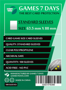 Протектори Games7Days (63.5 x 88 мм) Standard Card Game (100 шт)