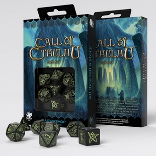 Набір кубиків Call of Cthulhu Black & glow-in-the-dark Dice Set (7)