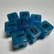 Кубик D6 16мм СВЕТЯЩИЙСЯ с цифрами синий