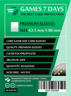 Протектори Games7Days (63.5 x 88 мм) Premium Card Game (50 шт)