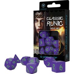 Набір кубиків Classic Runic Dice Set: Purple & Green (7)
