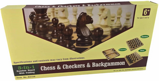 Нарды с шахматами и шашками бамбуковые (47,5х47,5х2 см)