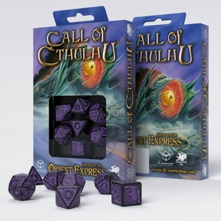 Набір кубиків COC Horror on the Orient Express Black & purple Dice Set (7)