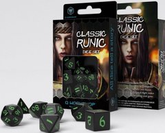 Набор кубиков Classic Runic Black & green Dice Set (7)