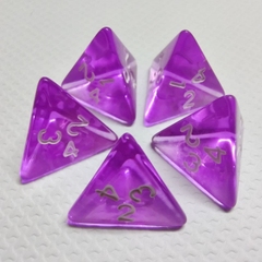 Кубик D4 напівпрозорий фіолетовий
