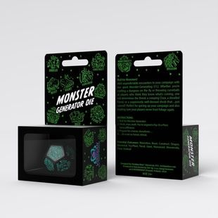 Кубик D12 Monster Generator Die: Black&Turquise (1)