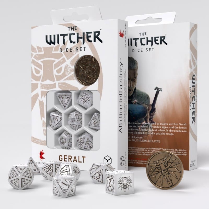 Набір кубиків The Witcher Dice Set. Geralt - The White Wolf Dice Set (7)